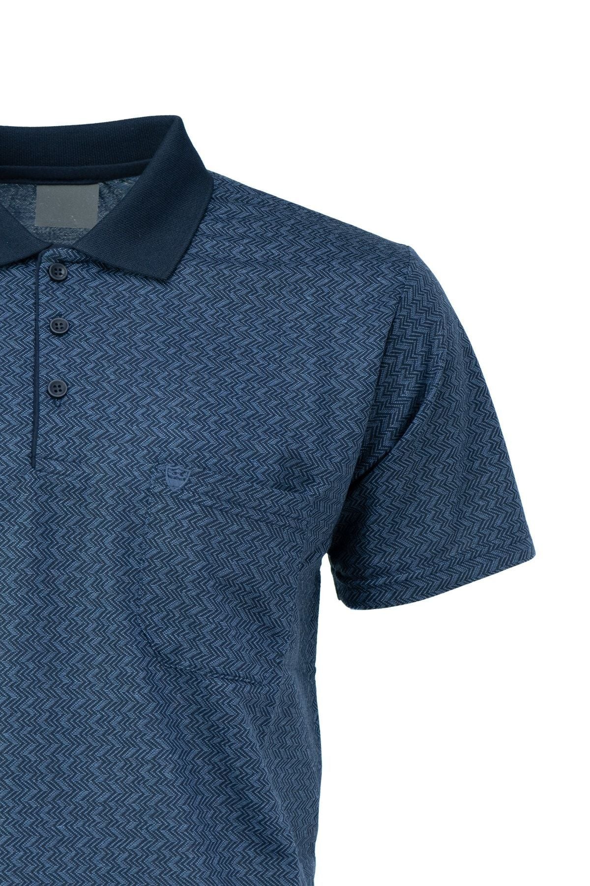 Erkek Polo Yaka Şık Desenli Cepli Kısa Kollu Rahat Tam Kalıp Premium Pamuklu Kumaş T-shirt