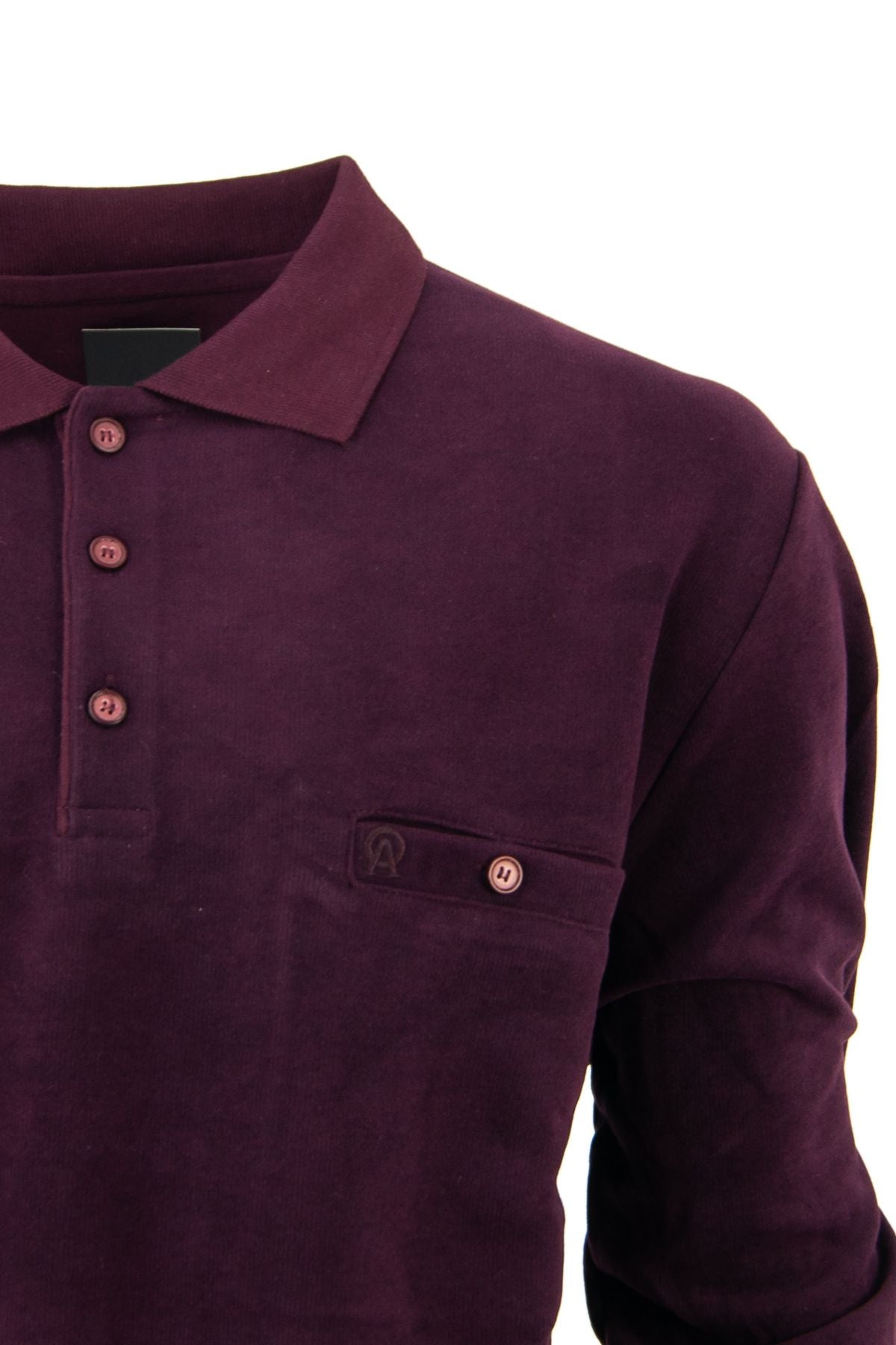 Erkek Kışlık Düğmeli Polo Yaka Armalı Fileto Cepli Uzun Kol Likralı Pamuklu Dokuma Kazak