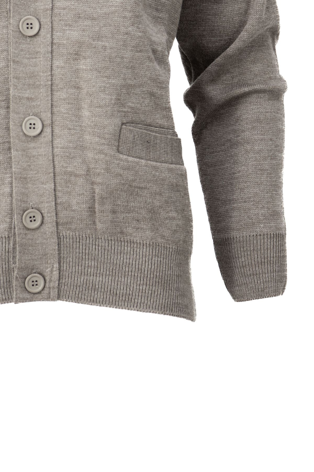 Erkek Kışlık Kalın Pamuklu Örme Triko Hırka Klasik Motifli Düğmeli Çift Cepli Rahat Kesim