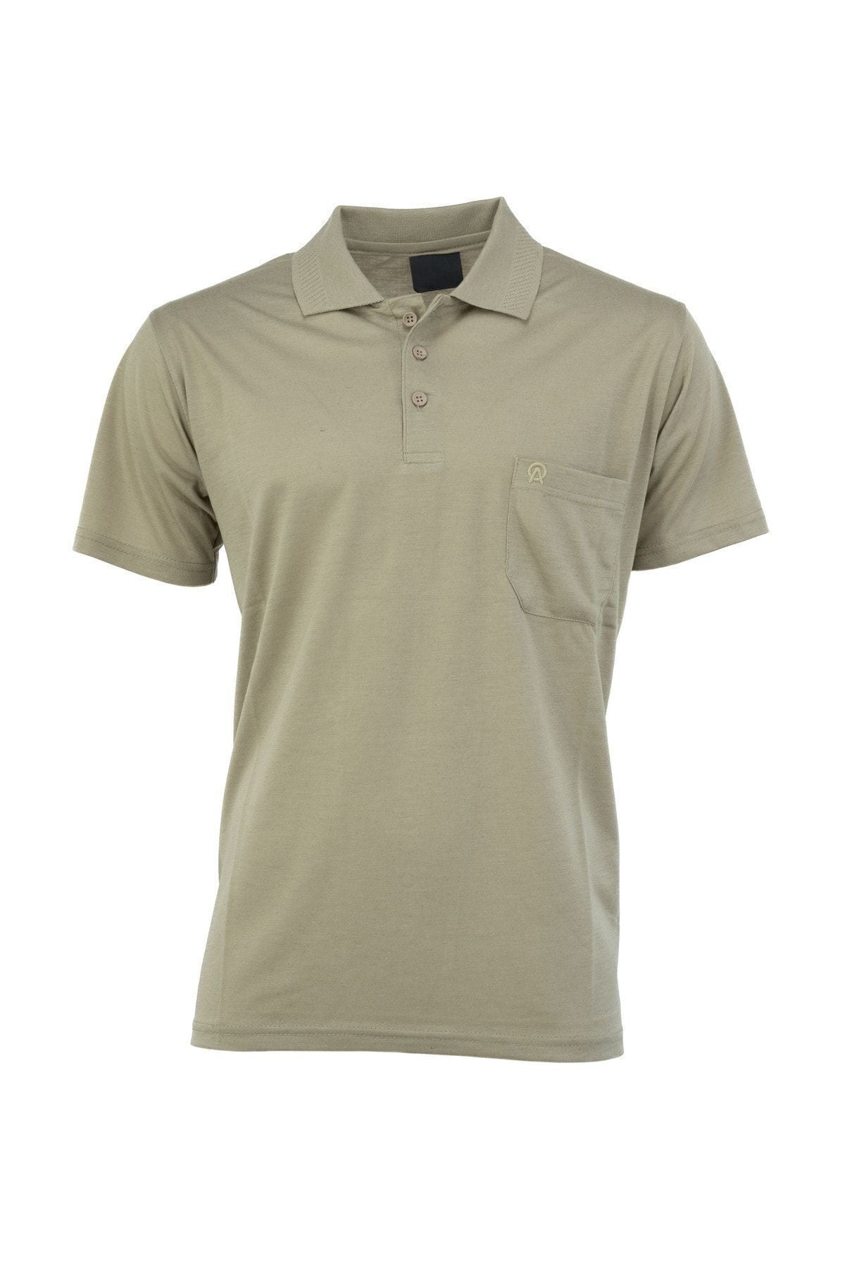 Erkek Polo Yaka Arma Cepli Kısa Kollu Düz Renk Normal Kesim Premium Pamuklu Kumaş T-Shirt