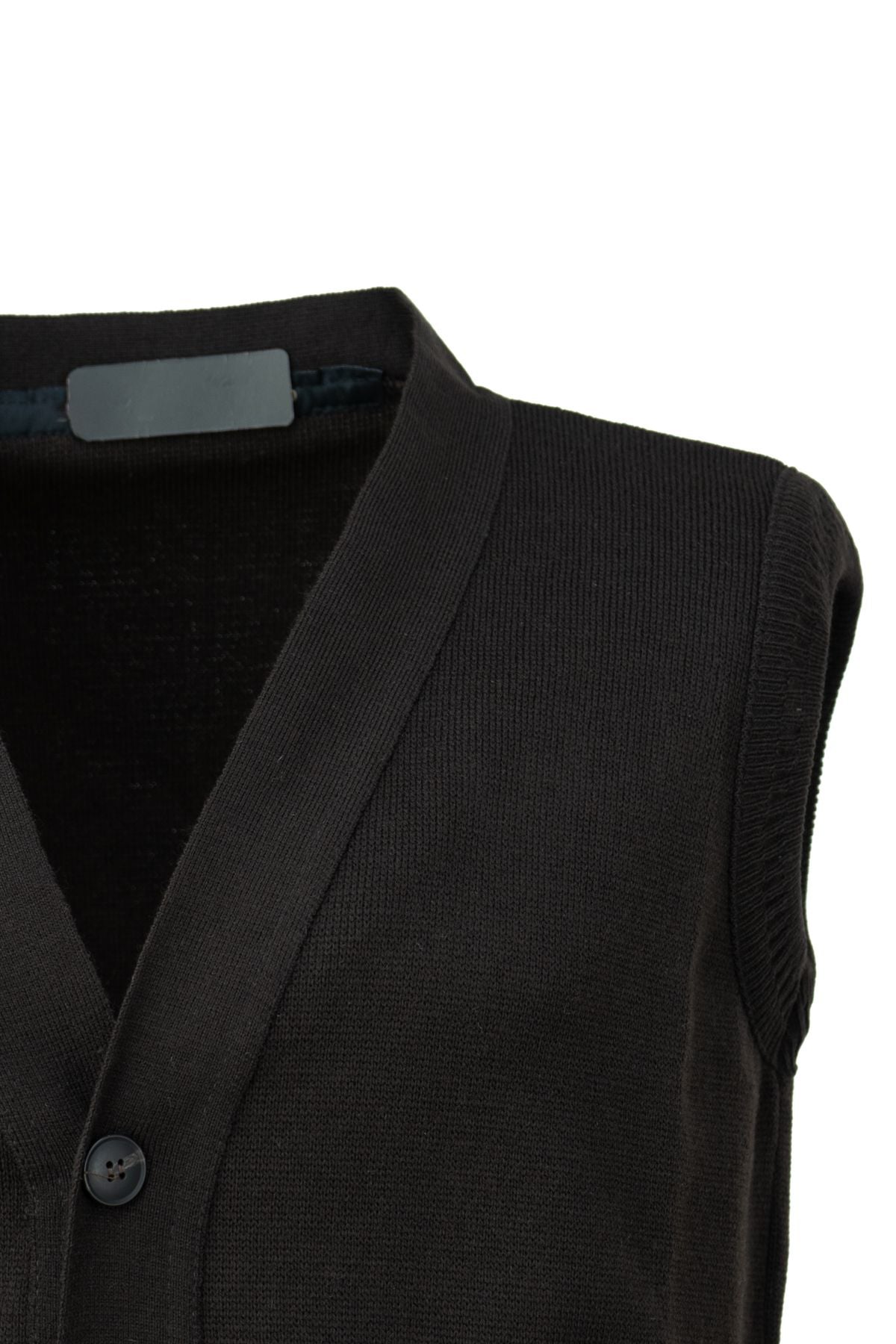 Erkek Kışlık Kalın Yünlü Örme Triko Yelek Düz Motifli Düğmeli Çift Cepli Rahat Kesim V Yaka