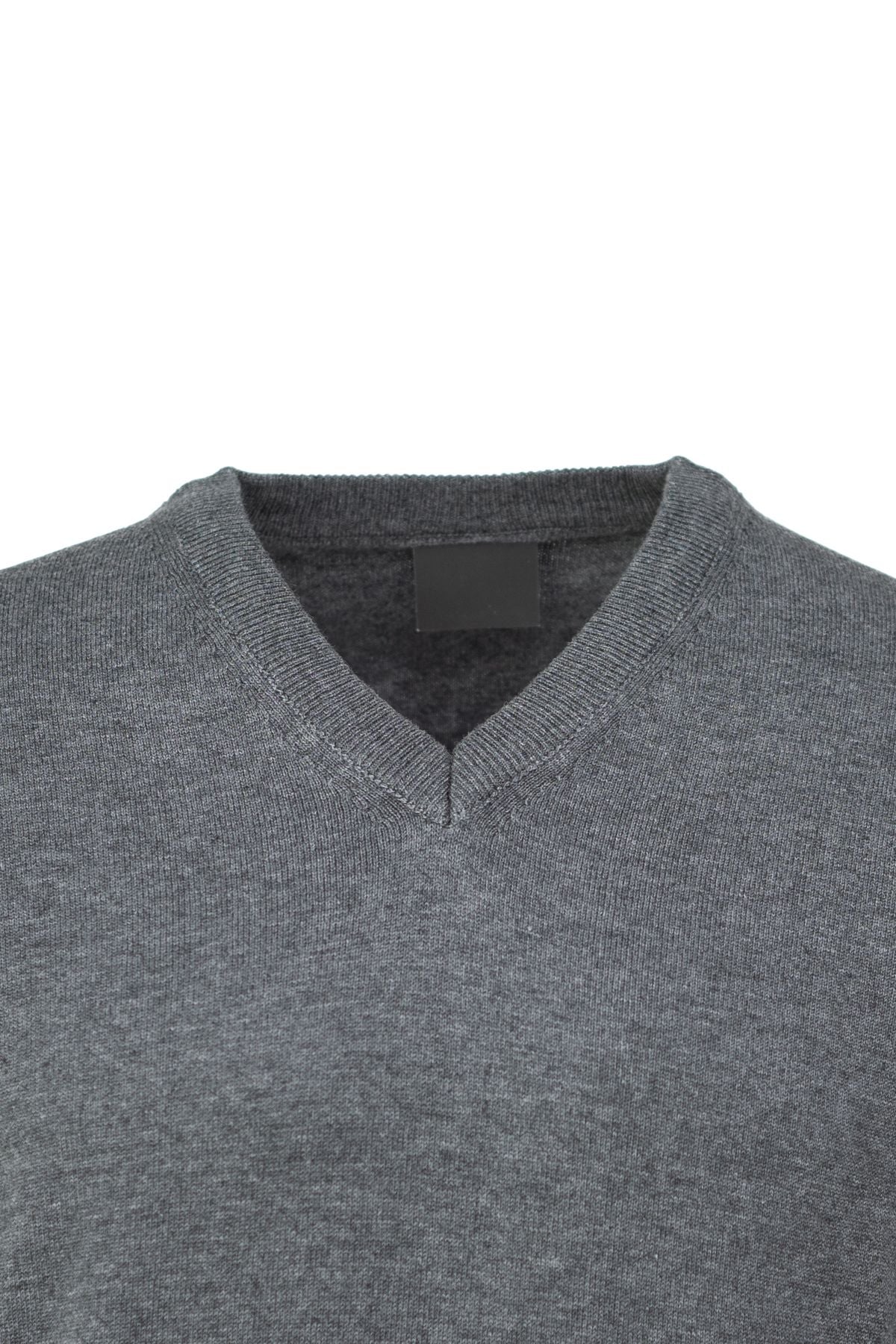 Erkek Kışlık Doğal Pamuklu Triko ince Örme V Yaka Şık Kazak Rahat Tam Kalıp Klasik Model