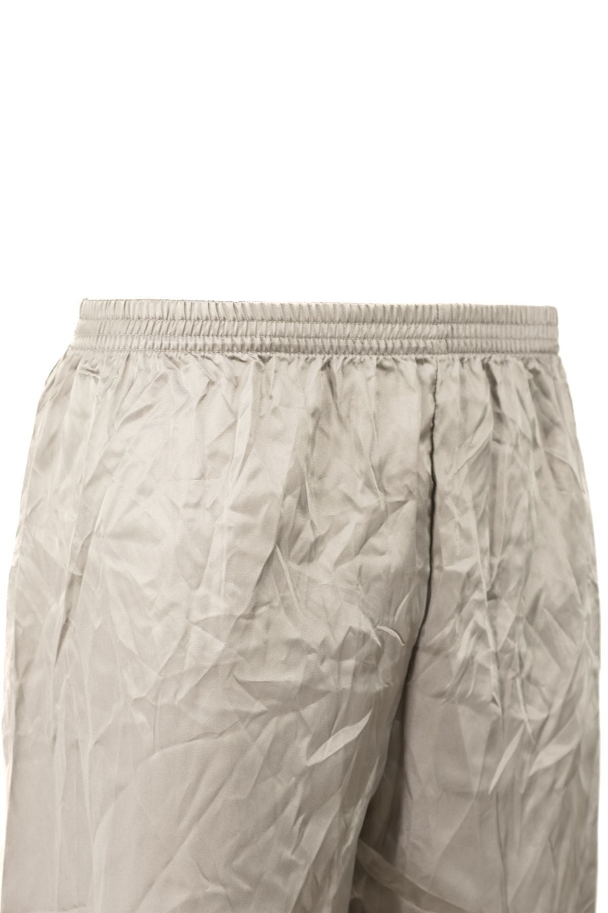 Erkek Saten Kumaş Şort Düz Renk Beli Lastikli Cepsiz Hafif Kumaş