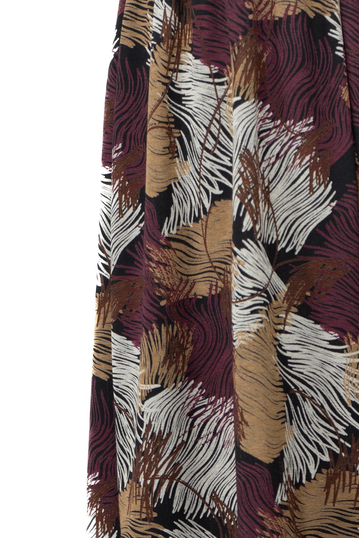 Kadın Anne Parçalı Etek Viskon Kumaş Elifim Desenli Beli Lastikli Düz Renk Rahat Kesim