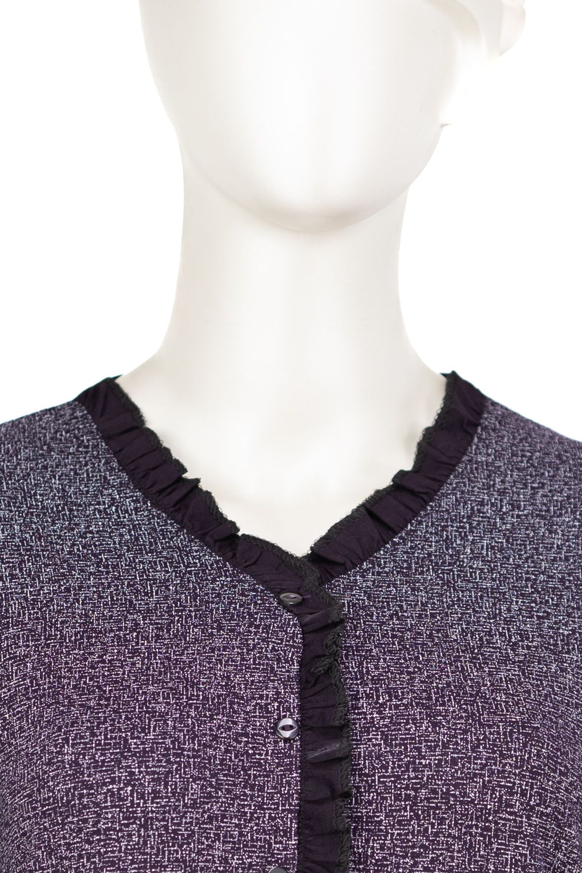 Kadın Turlu Viskon Penye Kumaş Anne Bluz Çizgisel Desenli V Yaka Uzun Kol Tam Kalıp Likralı