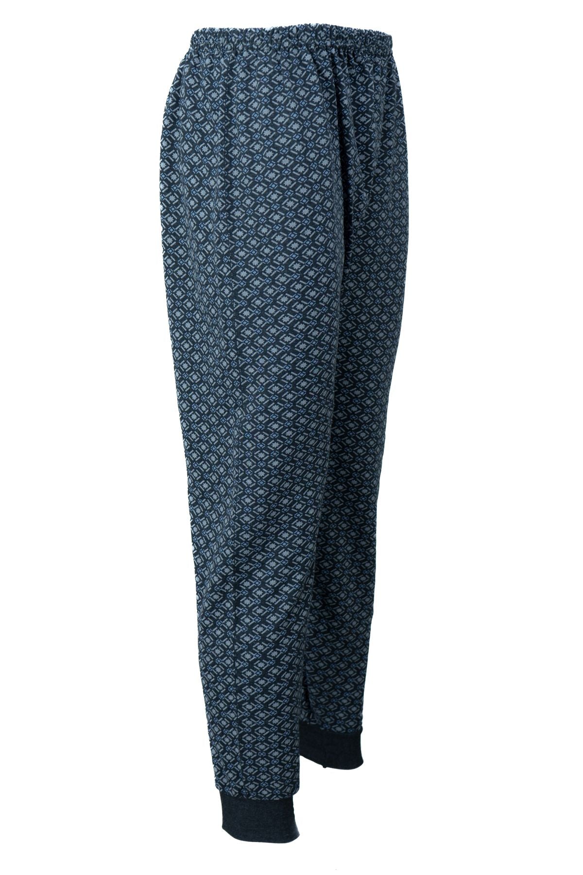 Erkek Kışlık içik Pijama Pamuklu Kalın içi Miflonlu Desenli PaçasıLastikli Sıcak Tutar Rahat