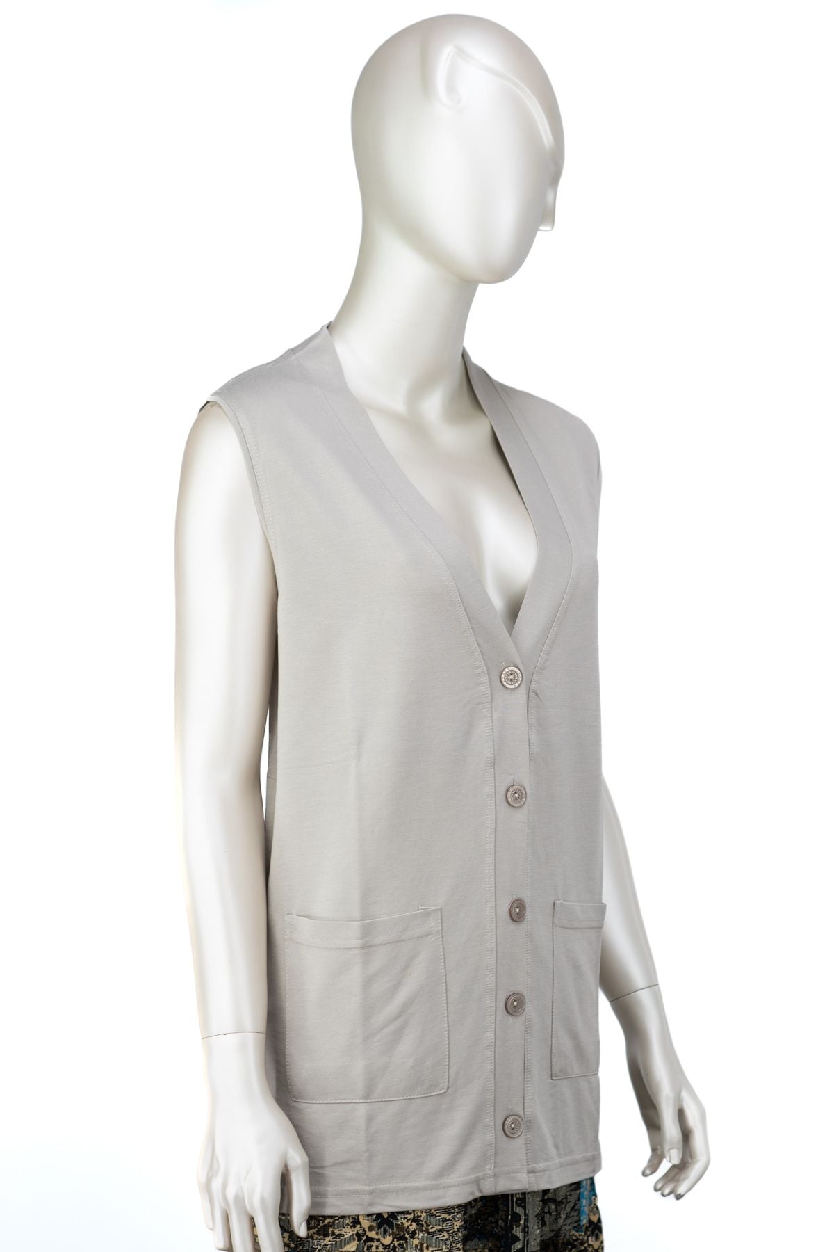 Kadın Glorya Penye Kumaş Anne Yelek Düz Renk Uzun Kollu Cepli Likrasız Rahat Kesim Tam Kalıp