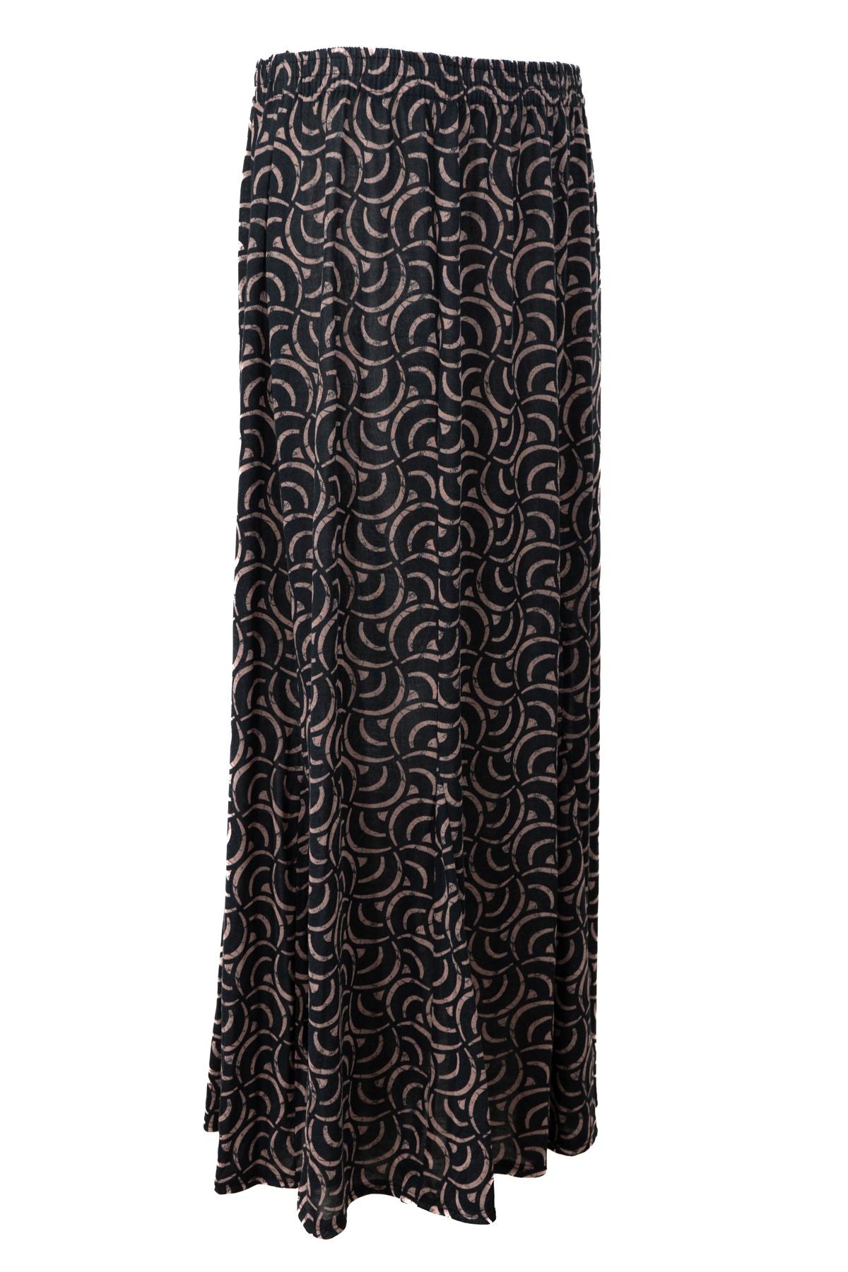 Kadın Kışlık Anne Balık Etek Viskon Kumaş Tual Desenli Beli Lastikli Rahat Kesim Tam Kalıp