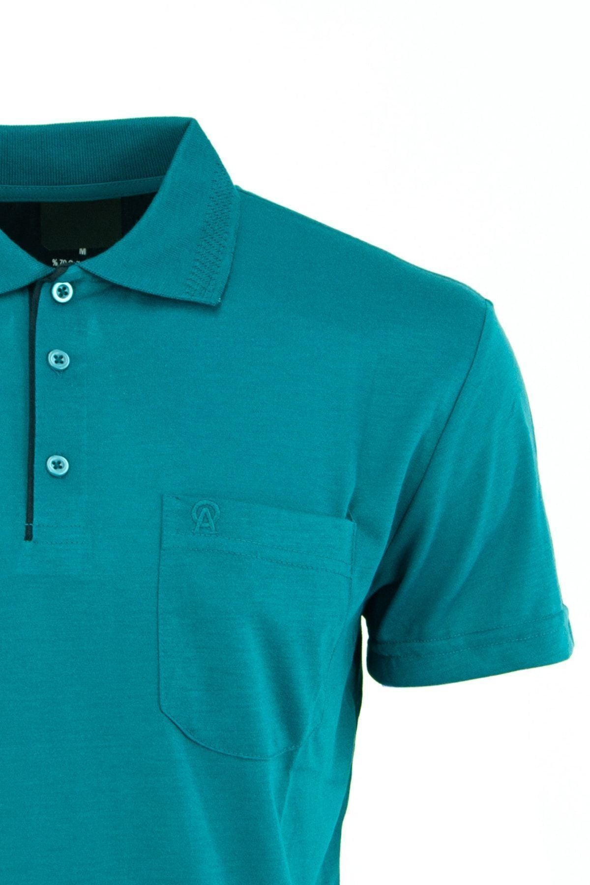 Erkek Polo Yaka Arma Cepli Kısa Kollu Düz Renk Normal Kesim Premium Pamuklu Kumaş T-shirt