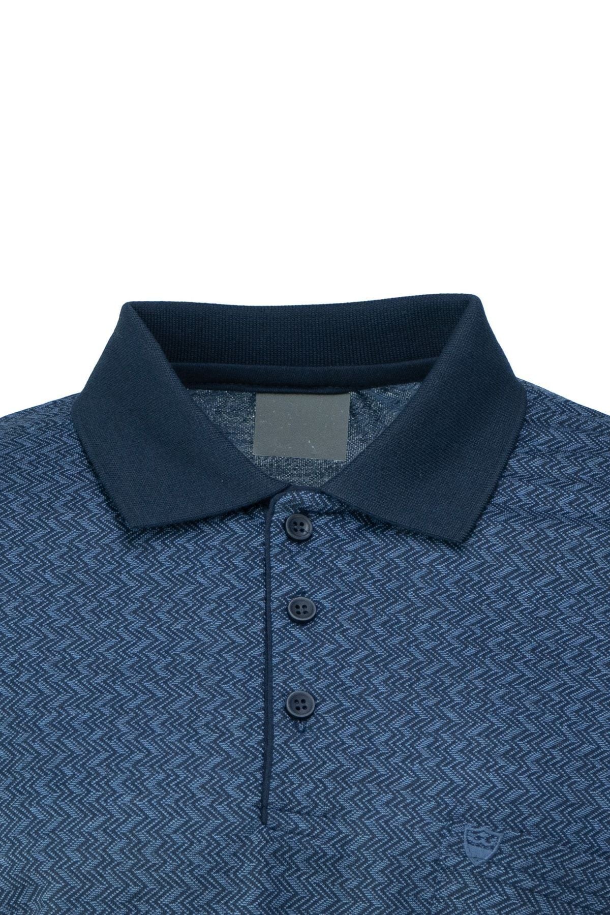 Erkek Polo Yaka Şık Desenli Cepli Kısa Kollu Rahat Tam Kalıp Premium Pamuklu Kumaş T-shirt