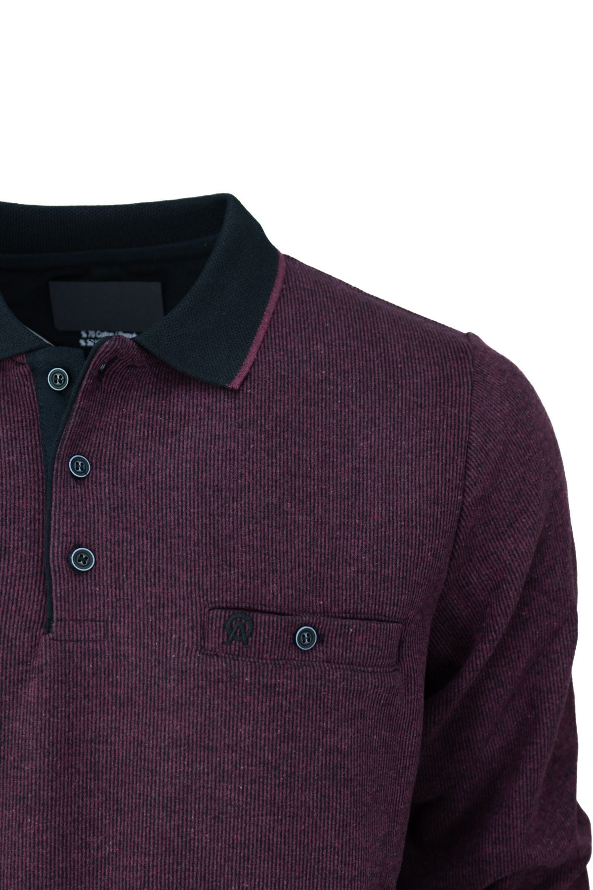 Erkek Kışlık Kazak Pamuklu Örme Düğmeli Polo Yaka Cepli Uzun Kollu Rennes Desenli Rahat