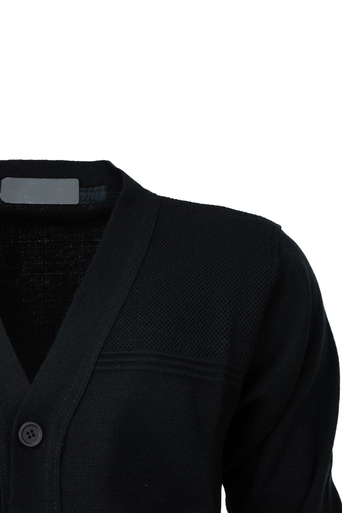 Erkek Kışlık Kalın Pamuklu Örme Triko Hırka Klasik Motifli Düğmeli Çift Cepli Rahat Kesim