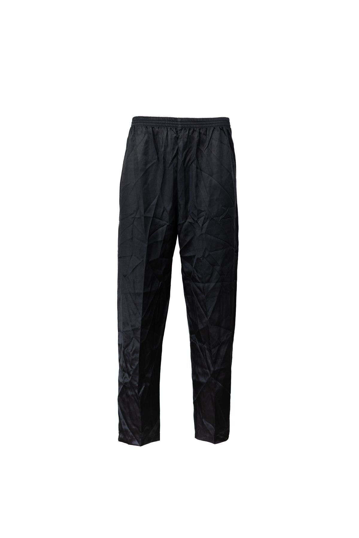 Erkek Saten Kumaş Pijama Pantolon Düz Renk Beli Lastikli Cepsiz Geniş Paça Rahat Kesim