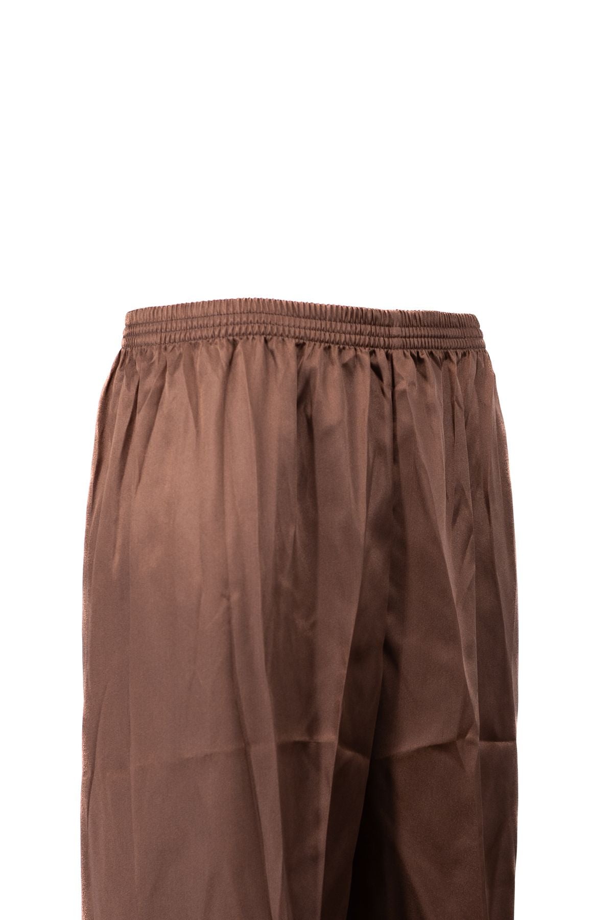 Erkek Saten Kumaş Pijama Pantolon Düz Renk Beli Lastikli