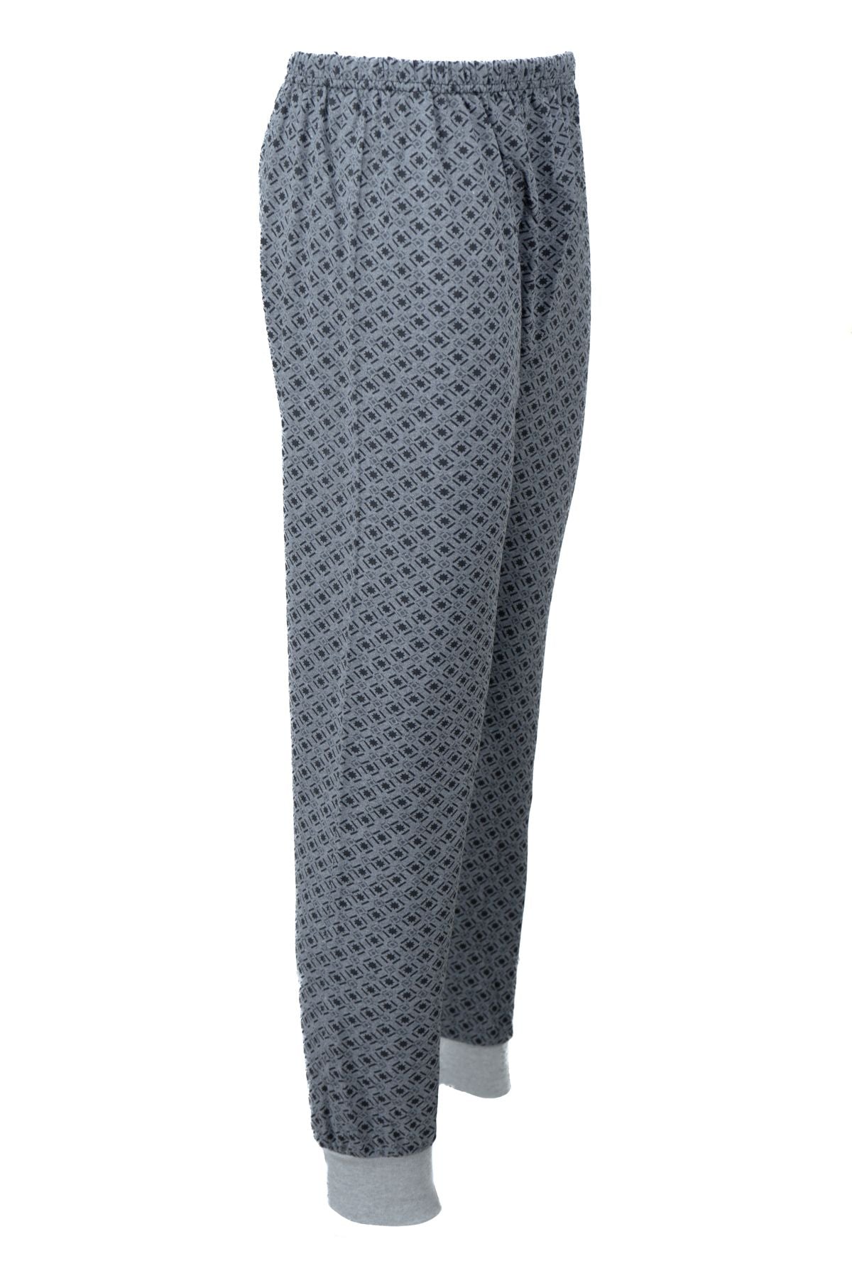 Erkek Kışlık içik Pijama Pamuklu Kalın içi Miflonlu Desenli PaçasıLastikli Sıcak Tutar Rahat