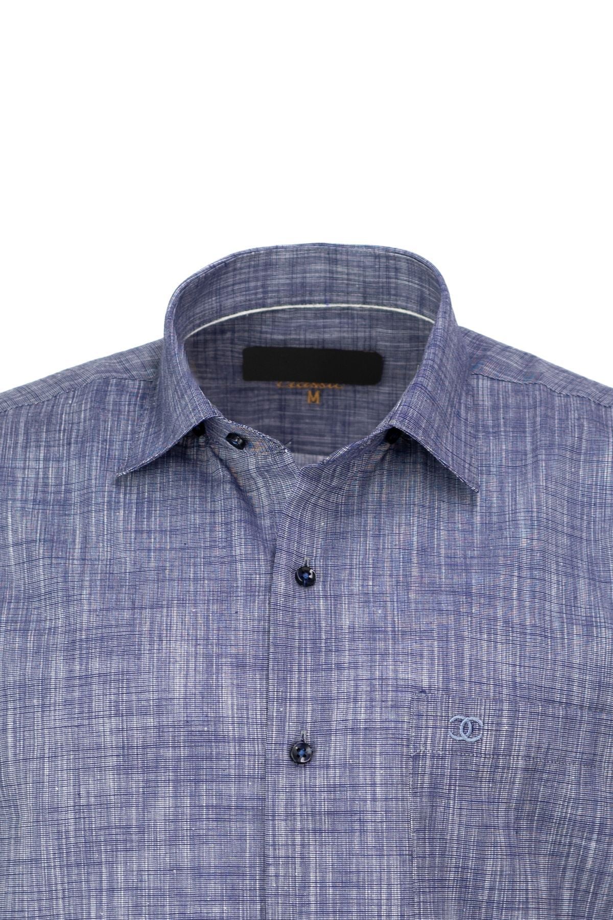 Erkek Kısa Kollu Gömlek %100 Premium Pamuk Kumaş Kısa Kol Cepli Rahat Yakası içten Düğmeli