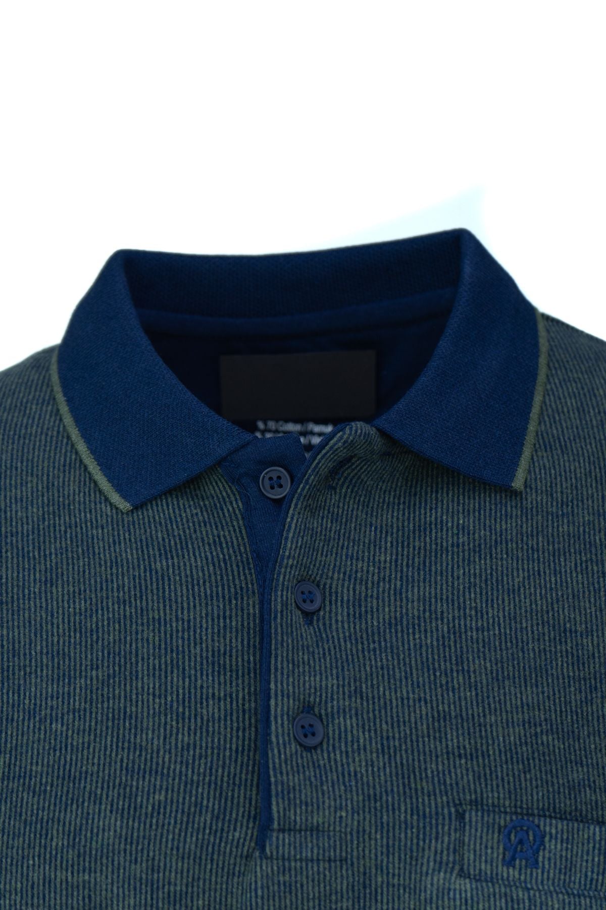 Erkek Kışlık Kazak Pamuklu Örme Düğmeli Polo Yaka Cepli Uzun Kollu Rennes Desenli Rahat