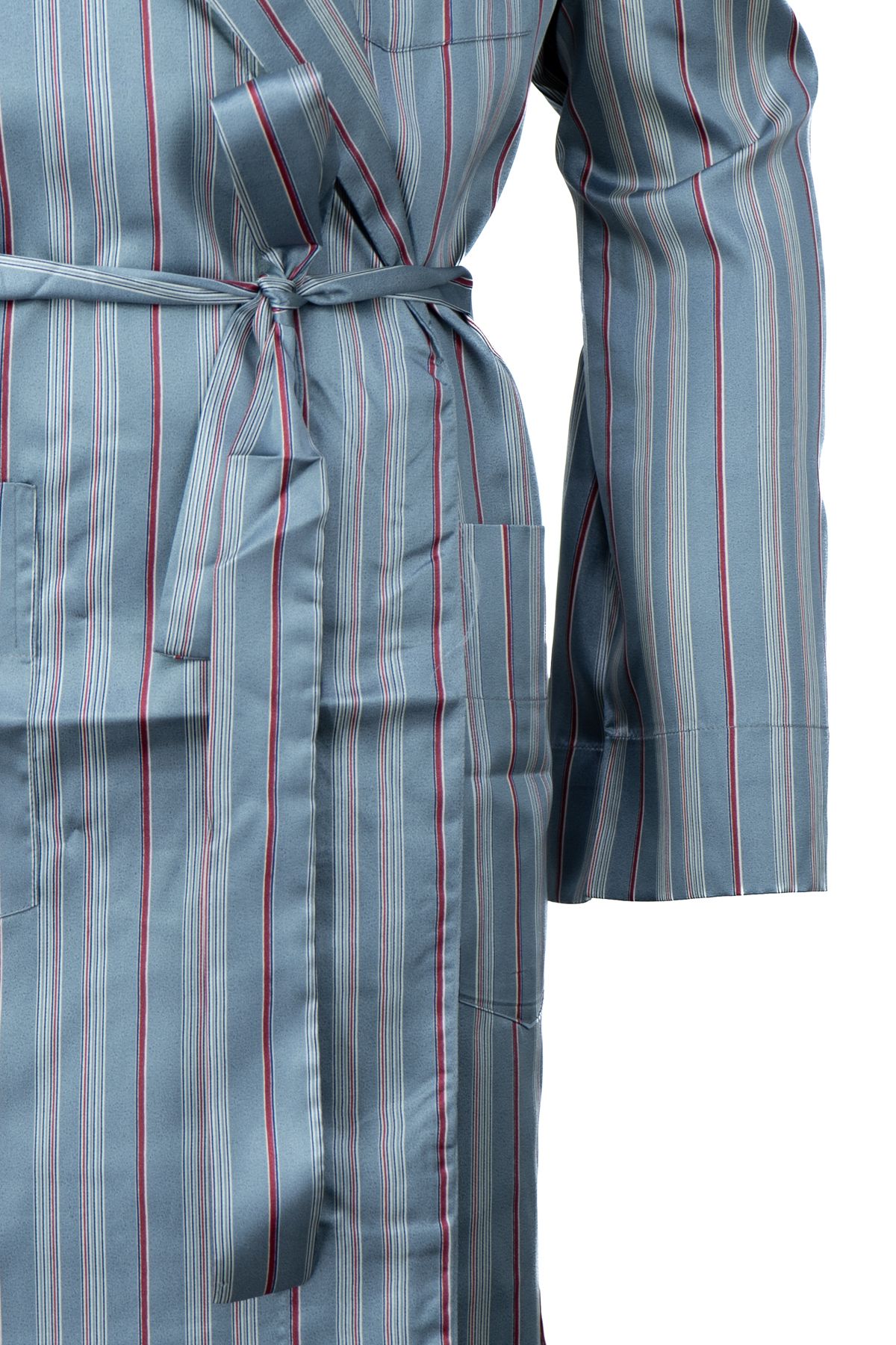 Erkek Klasik Model Röpteşambır Premium Saten Örme Cepli Klasik Rob Beli Kuşaklı Cepli