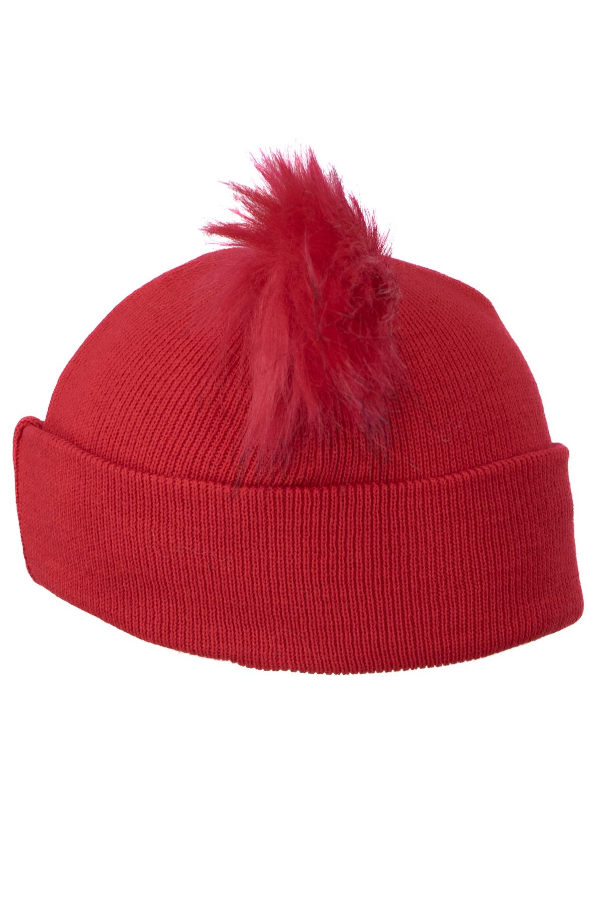 Kız Çocuk Kışlık Kalın Bere Çift Ponpon Model Pamuklu Katlamalı Sıcak Tutar Esnek Rahat