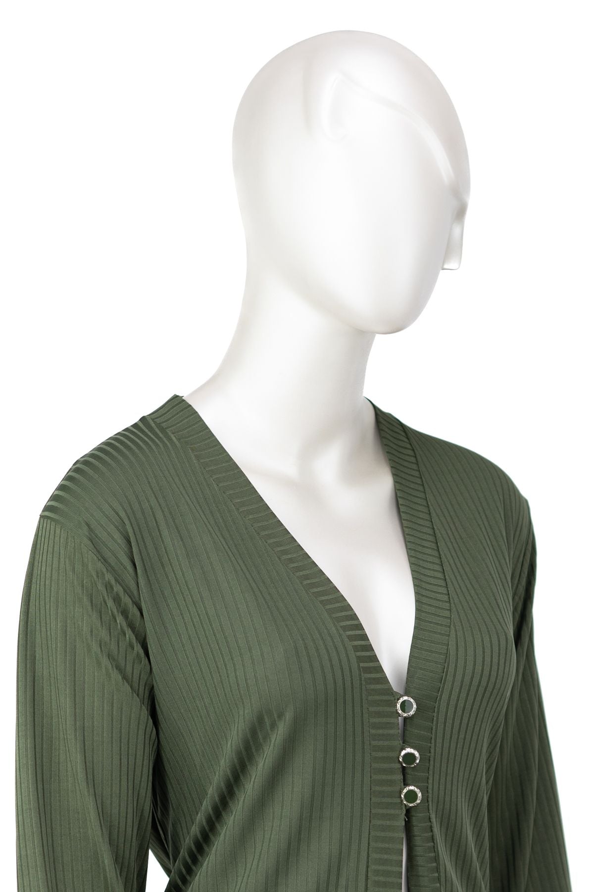 Kadın Elize Sandy Kumaş Anne Hırka V Yaka Önü Modern Üç Düğmeli Rahat Kesim Tam Kalıp