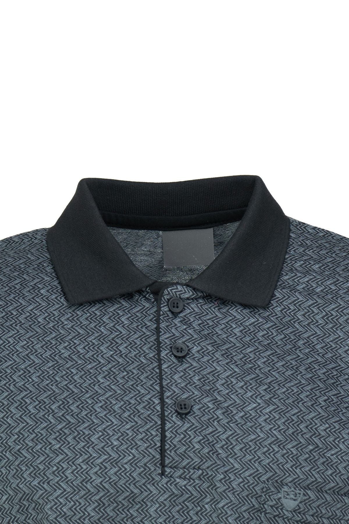 Erkek Polo Yaka Şık Desenli Cepli Kısa Kollu Rahat Tam Kalıp Premium Pamuklu Kumaş T-shirt