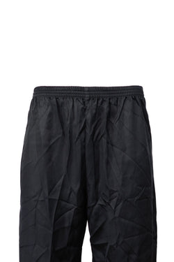Erkek Saten Kumaş Pijama Pantolon Düz Renk Beli Lastikli Cepsiz Geniş Paça Rahat Kesim