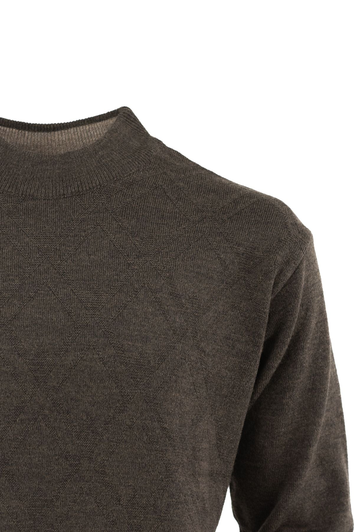 Erkek Kışlık Baklava Desenli Yarım Balıkçı Yaka Tam Kalıp Kalın Premium Yünlü Dokuma Kazak