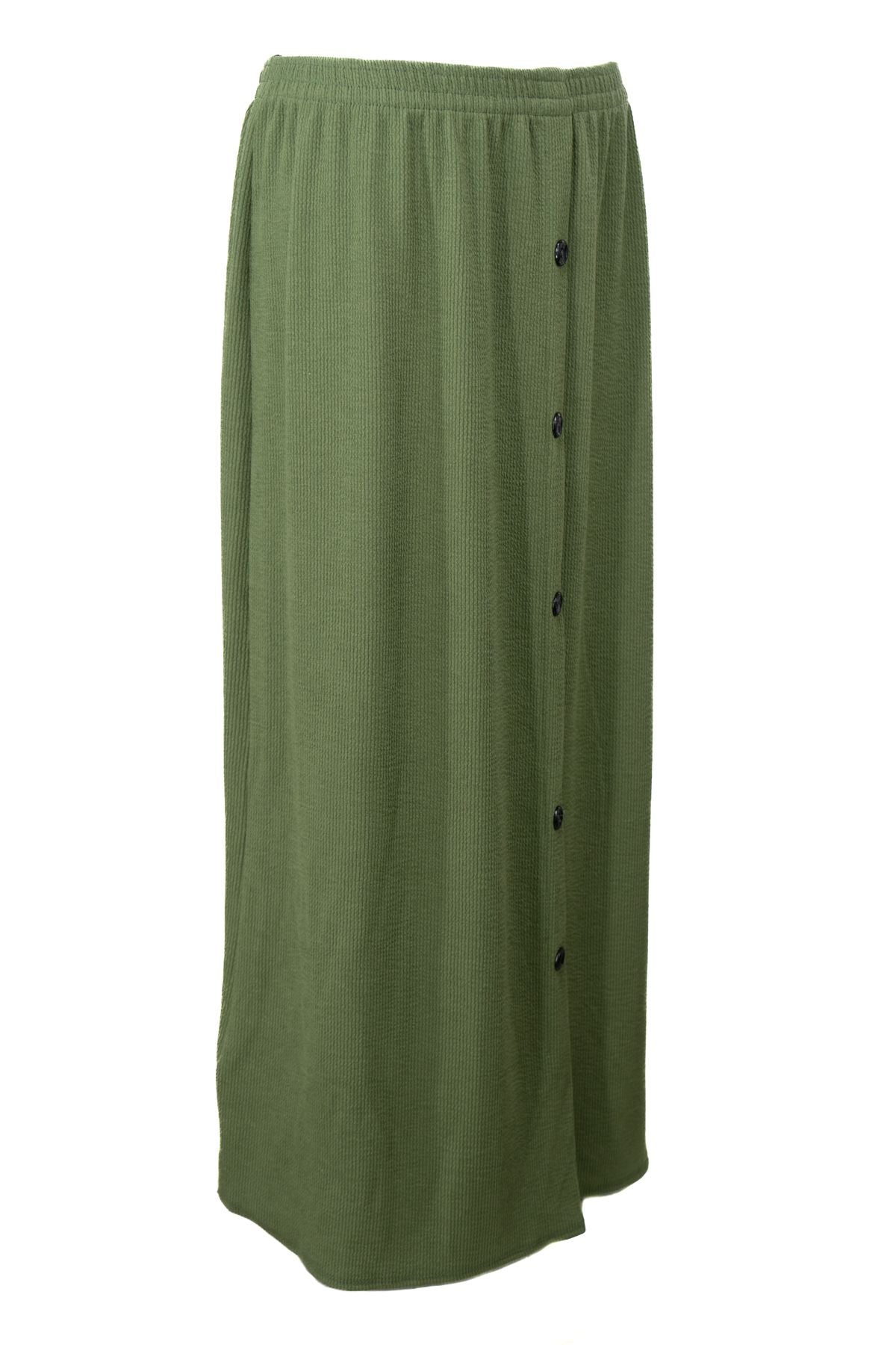 Kadın Kışlık Kalın Anne Etek Pamuklu Burgu Kumaş Düğme Modelli Lastikli Rahat Kesim