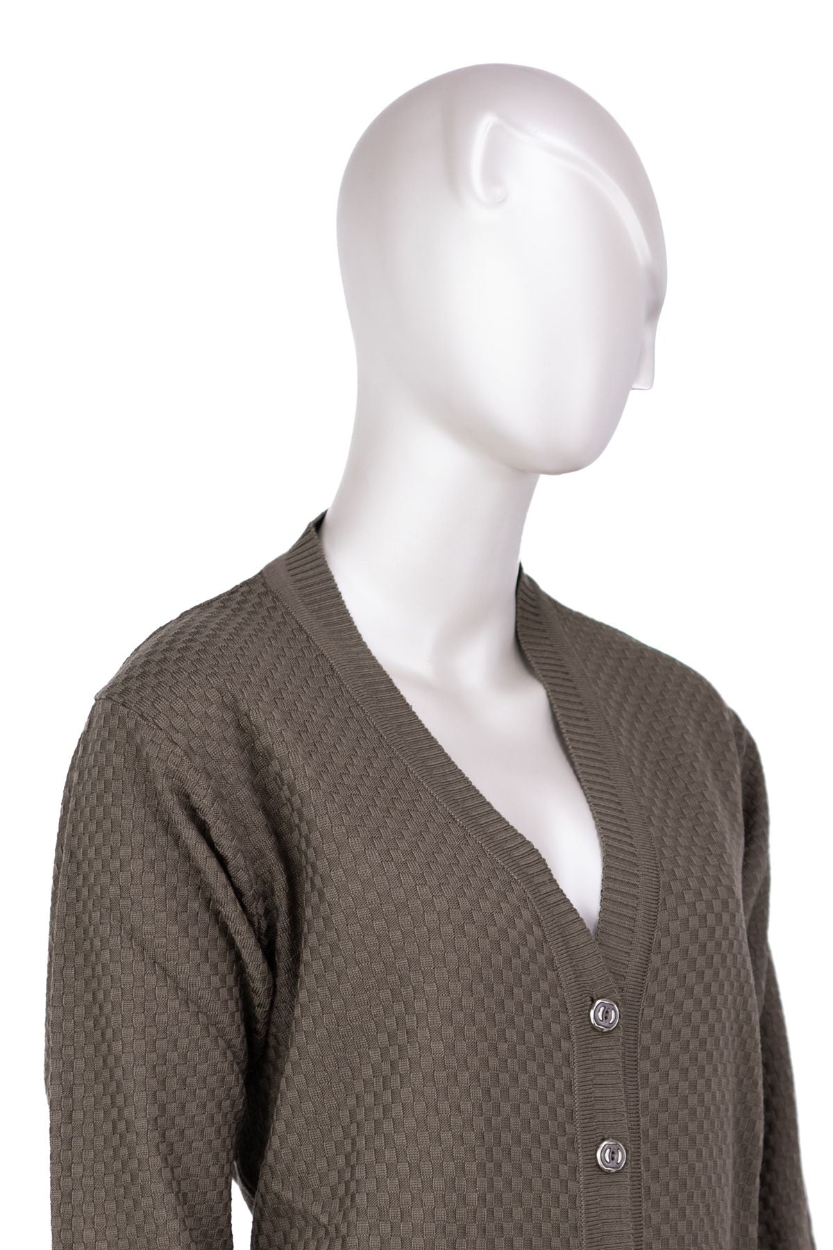 Kadın Mevsimlik Çelik Örme Anne Hırka Çift Cepli Düğmeli Klasik Rahat Kesim Tam Kalıp