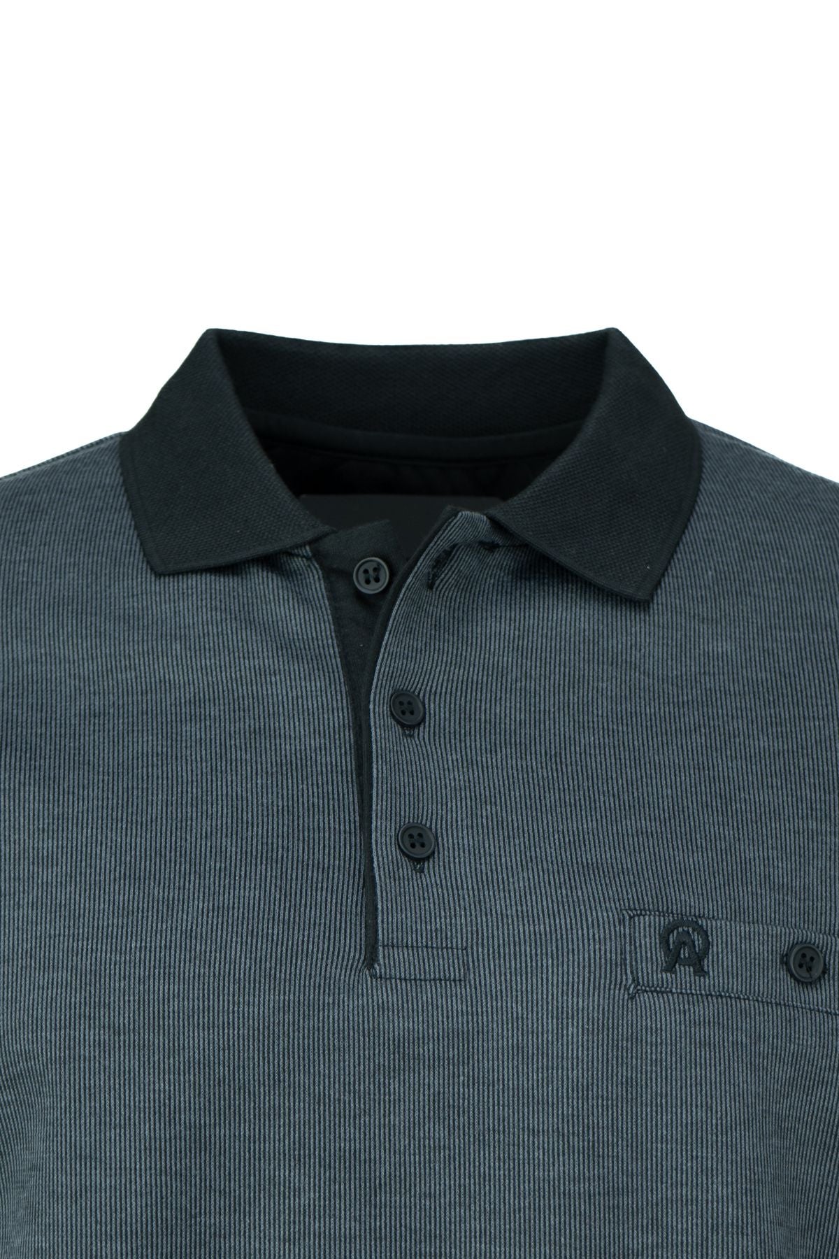 Erkek Mevsimlik Kazak Pamuklu Düğmeli Polo Yaka Cepli Uzun Kollu Han Desenli Rahat Kesim