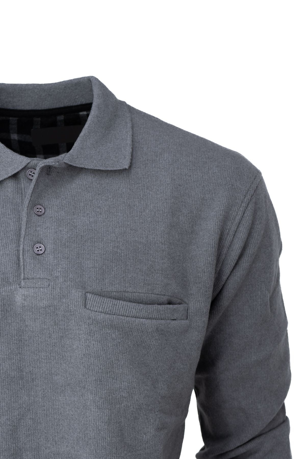 Erkek Kışlık Polo Yaka Kazak Pamuklu Örme Şardonlu Selanik Düğmeli Cepli Rahat Tam Kalıp