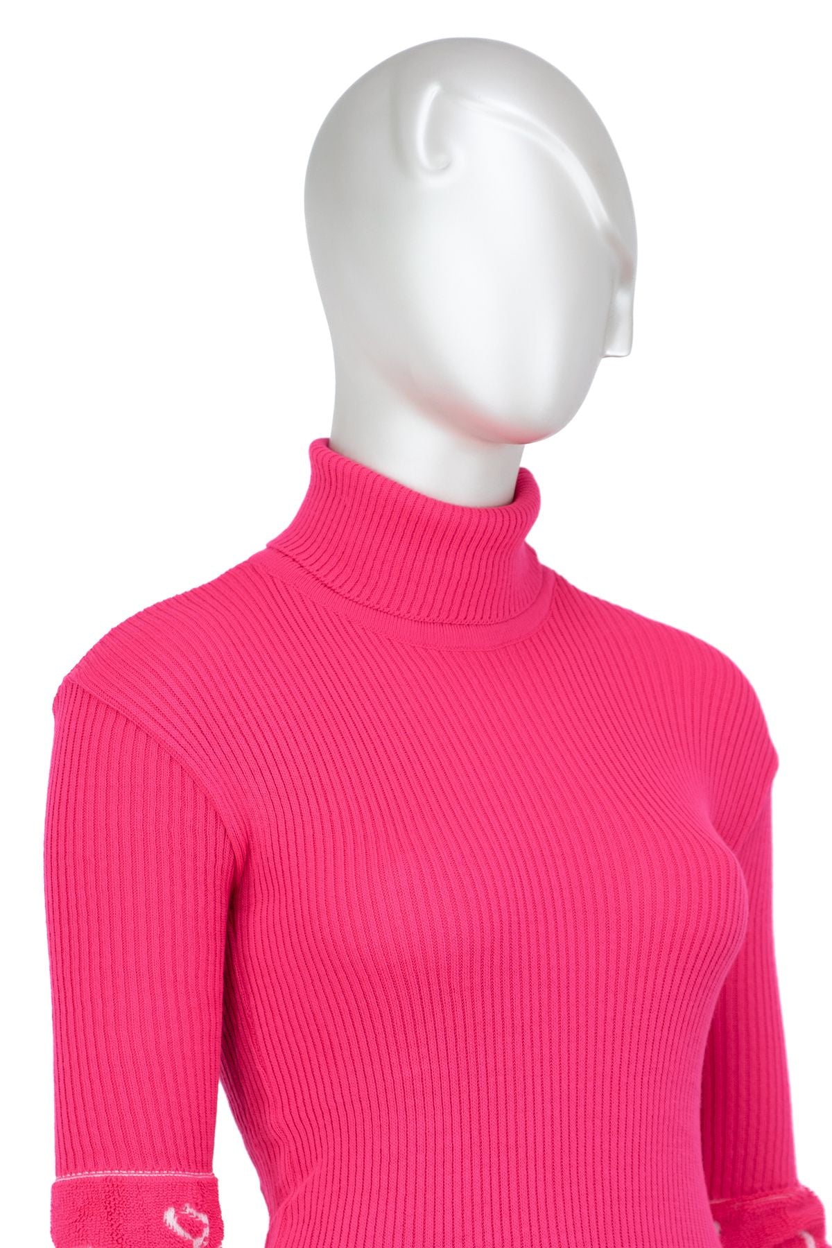 Kadın Kışlık Kolları Şık Boncuklu Tam Boğazlı Yaka Bedene Oturan Örme Triko Badi Kazak