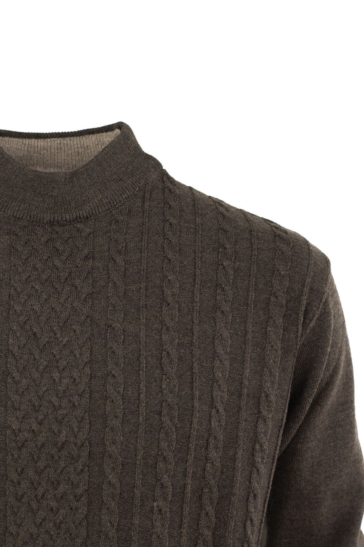 Erkek Kışlık Desenli Yarım Balıkçı Yaka Rahat Tam Kalıp Kalın Premium Yünlü Dokuma Kazak