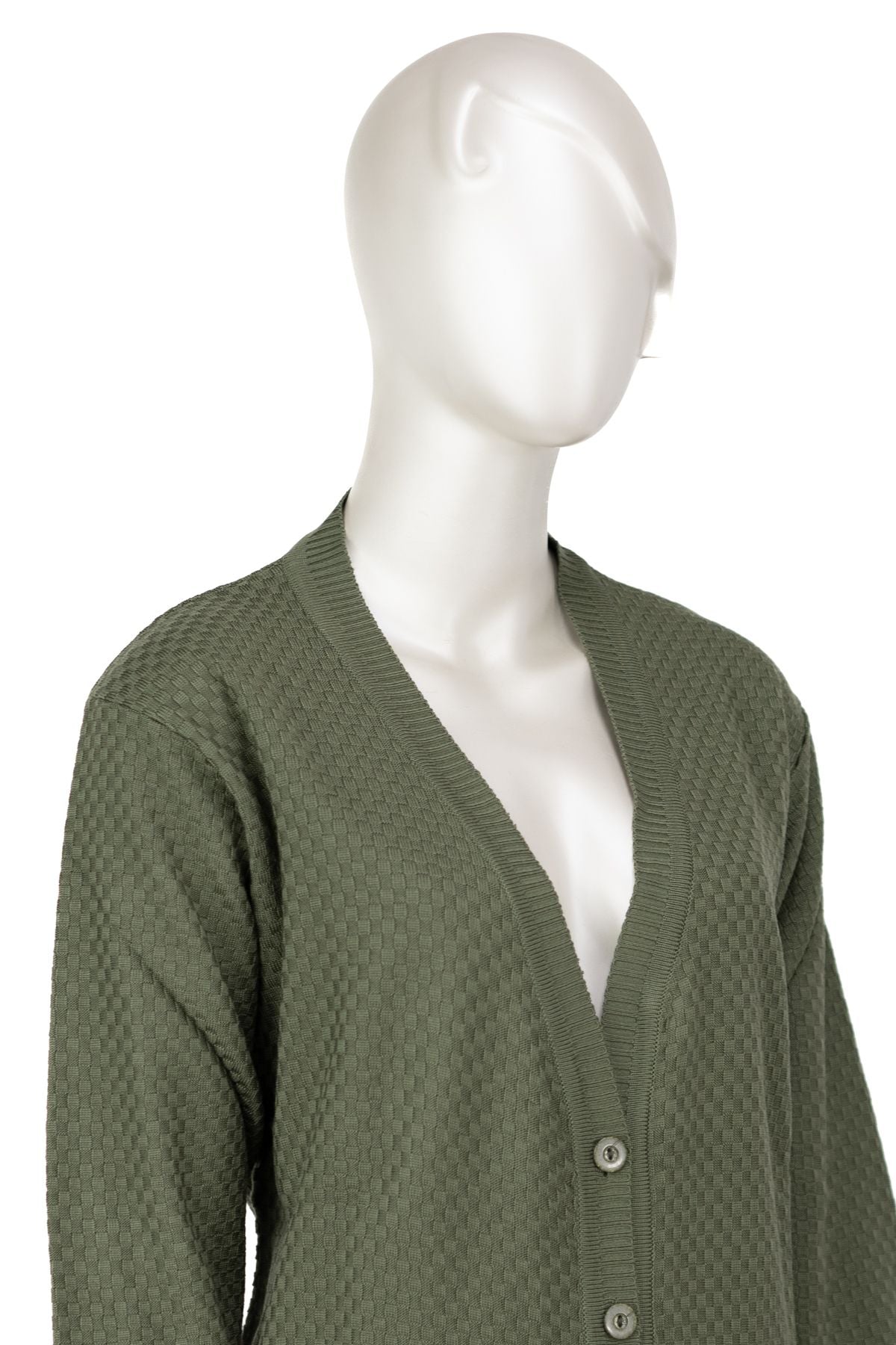 Kadın Mevsimlik Çelik Örme Anne Hırka Çift Cepli Düğmeli Klasik Rahat Kesim Tam Kalıp