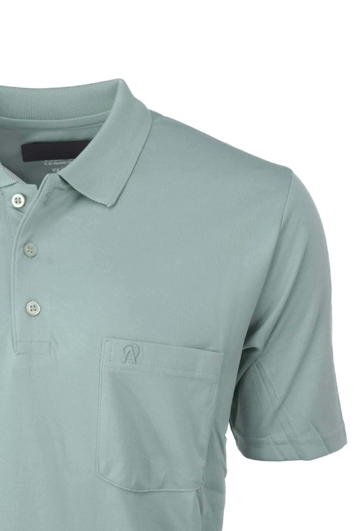 Erkek Pamuklu Merserize Kumaş T-Shirt Düğmeli Polo Yaka Cepli Kısa Kol Şık Desenli Tam Kalıp