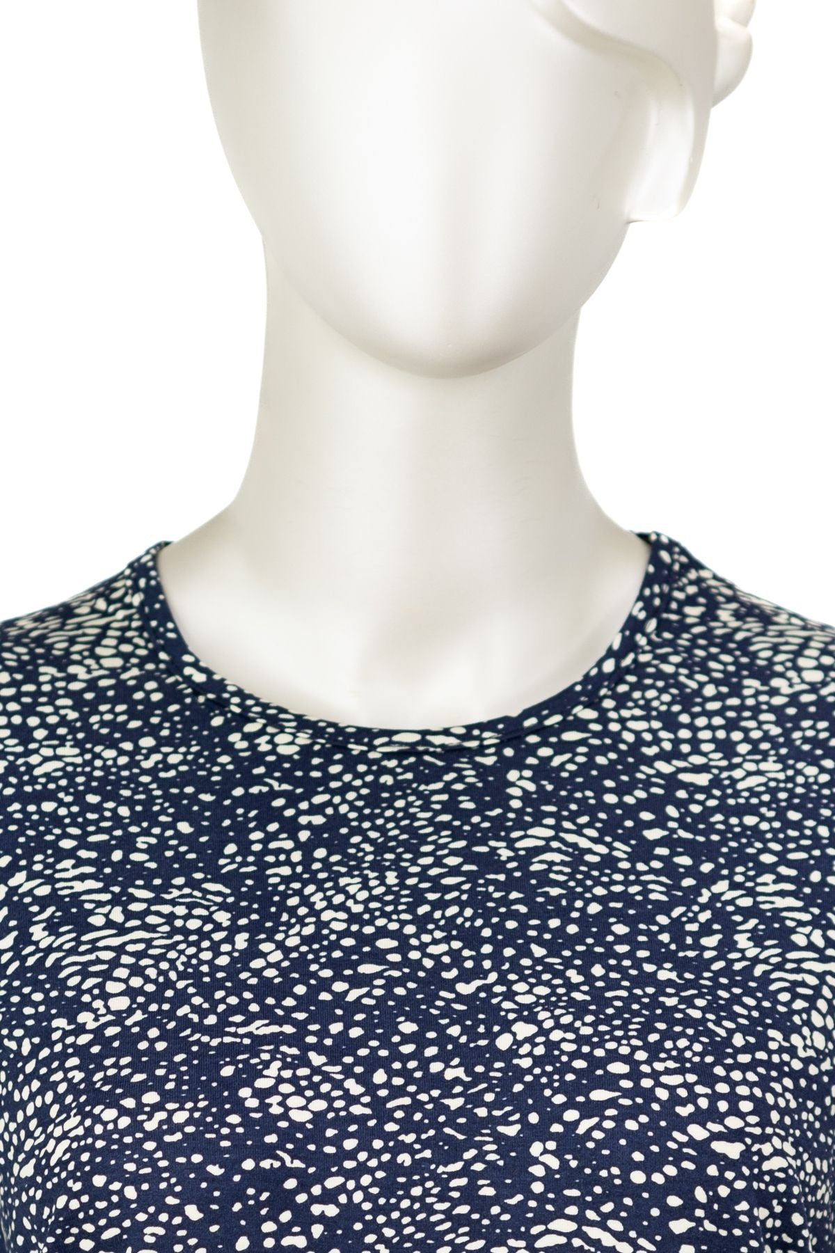 Kadın Turlu Viskon Penye Kumaş Kısa Kollu Anne Bluz Dalga Desenli Likralı Tam Kalıp