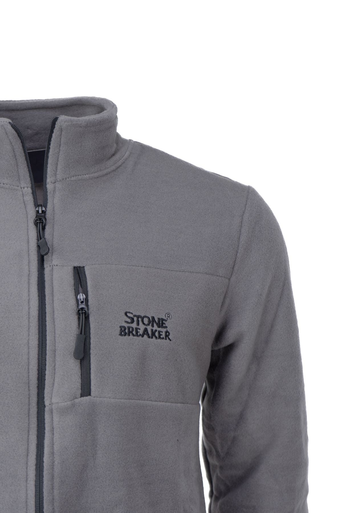Erkek Kışlık Polar Sweatshirt Hırka Önü Ve Cepleri Fermuarlı Hakim Yaka TamKalıp Antipilling