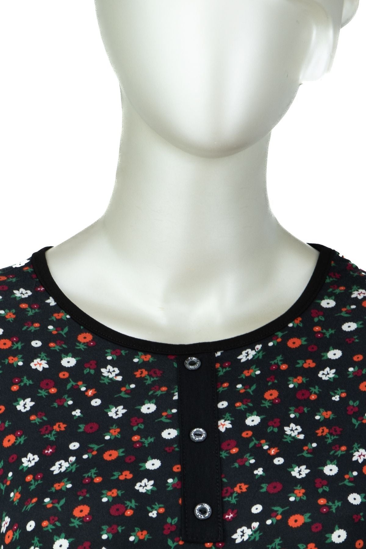 Kadın Anne Bluz Turlu Viskon Penye Kumaş Çiçek Demeti Desenli Likralı Rahat Kesim Tam Kalıp