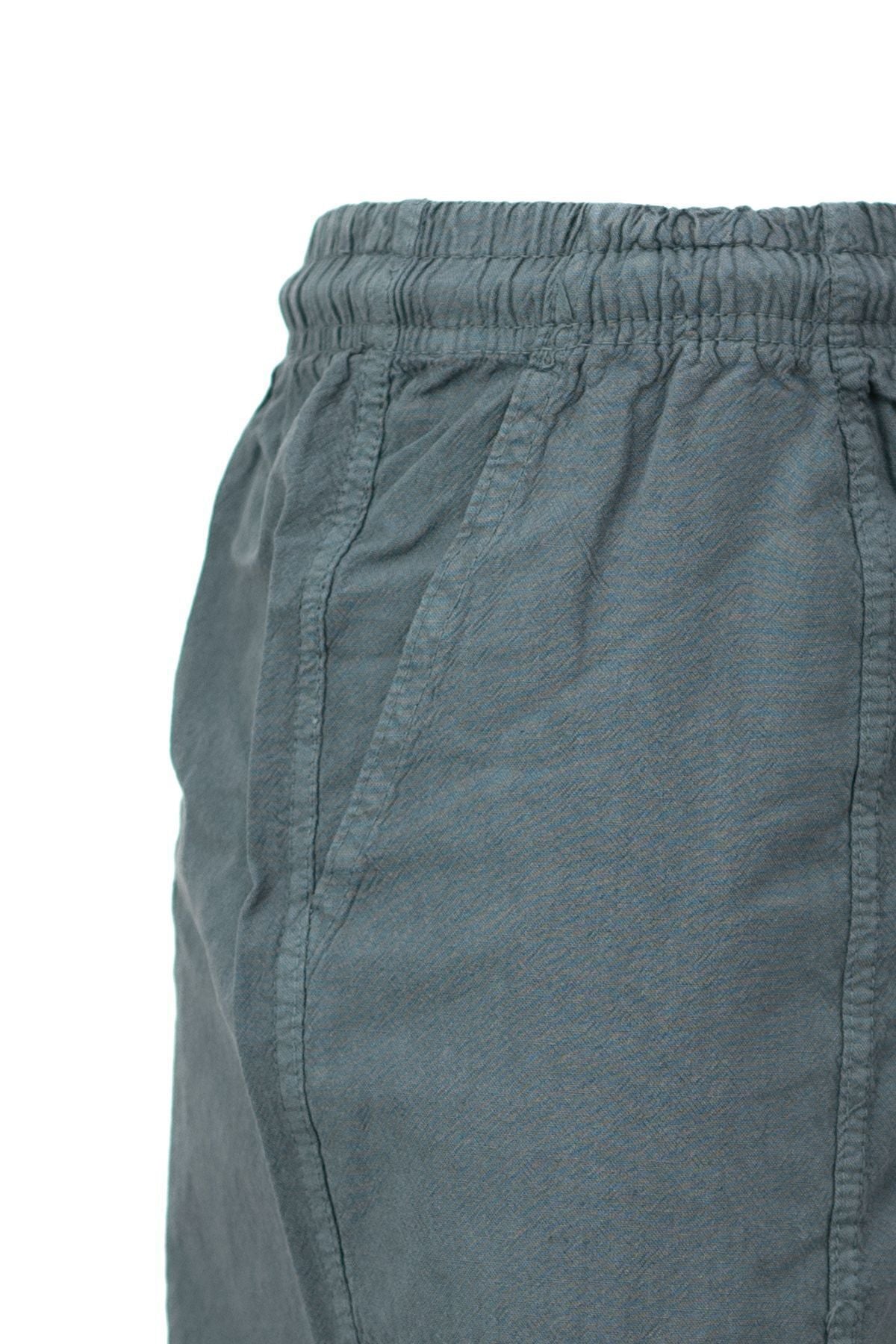 Erkek %100 Saf Pamuk Kumaş Kapri Düz Paça Yanlardan Cepli Beli Bağcıklı Rahat Tam Kalıp