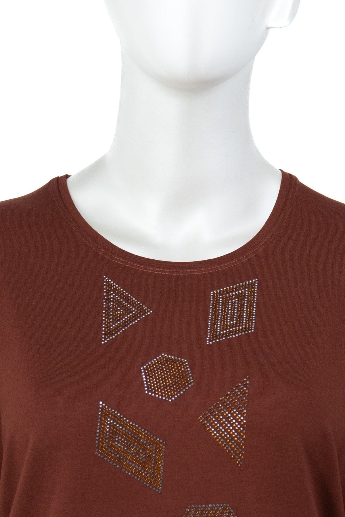 Kadın Düğün Taşlı Kısa Kollu Tam Kalıp Büyük Beden Likralı Viskon Penye Kumaş Anne Bluz