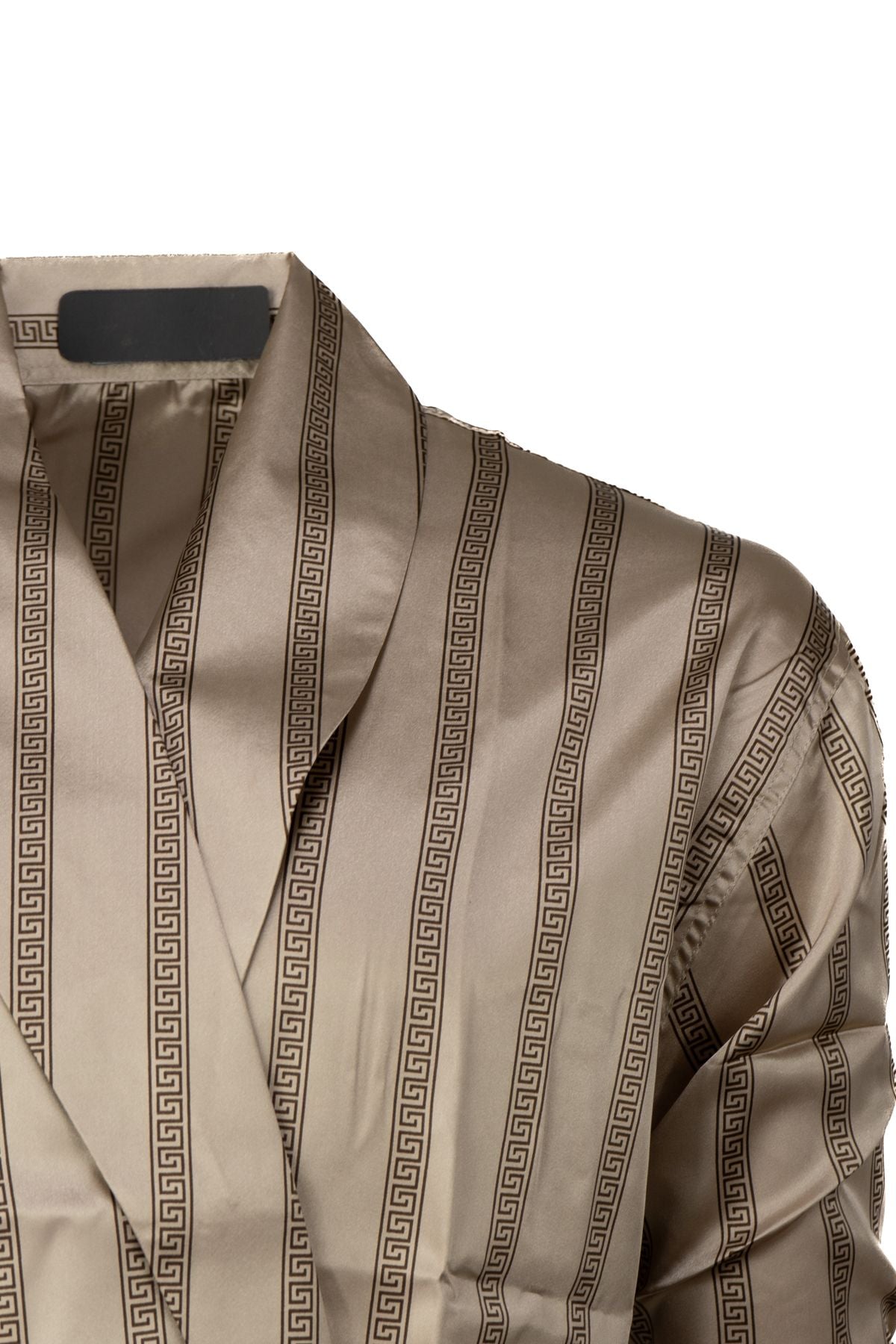 Erkek Klasik Model Röpteşambır Şık Saten Örme Cepli Klasik Rob Beli Kuşaklı Cepli Tam Kalıp