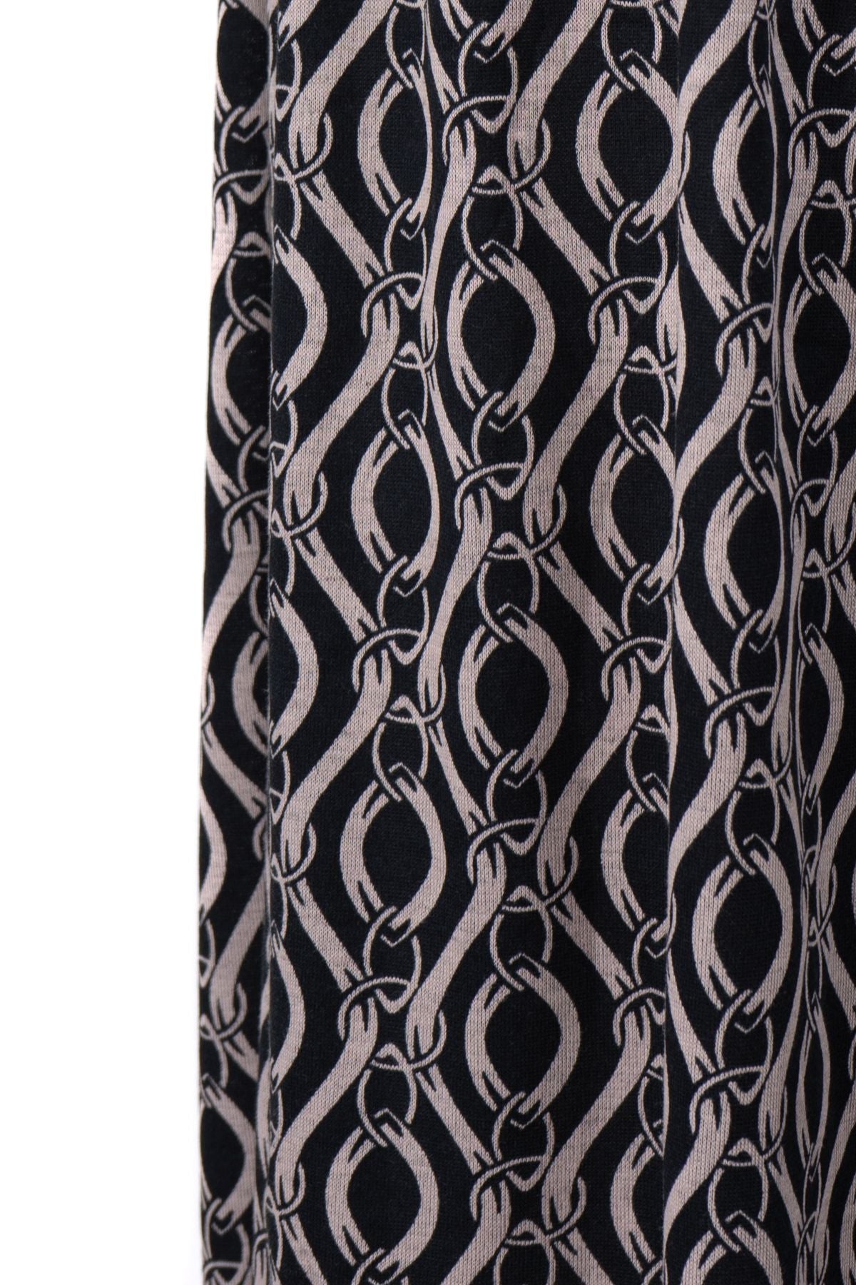 Kadın Kışlık Anne Etek Viskon Kumaş Manzara Desenli Beli Lastikli Rahat Kesim Tam Kalıp