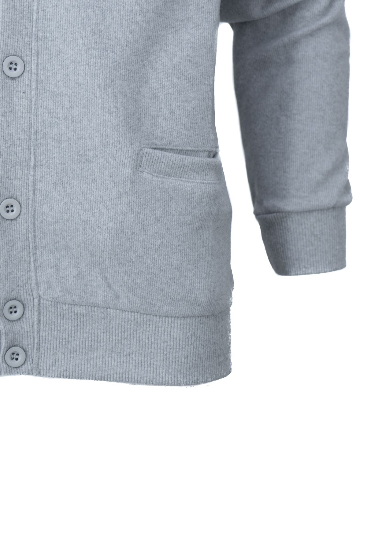 Erkek Kışlık Cepli Hırka Pamuklu Örme Düğmeli Klasik Dokulu Düğmeli Rahat Kesim Tam Kalıp