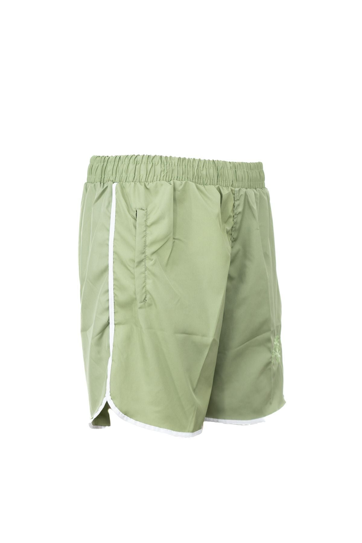 Kadın Deniz Şortu Beli Lastikli ve Bağcıklı Cepli Nakışlı Su Tutmayan Rahat Hafif Kumaş