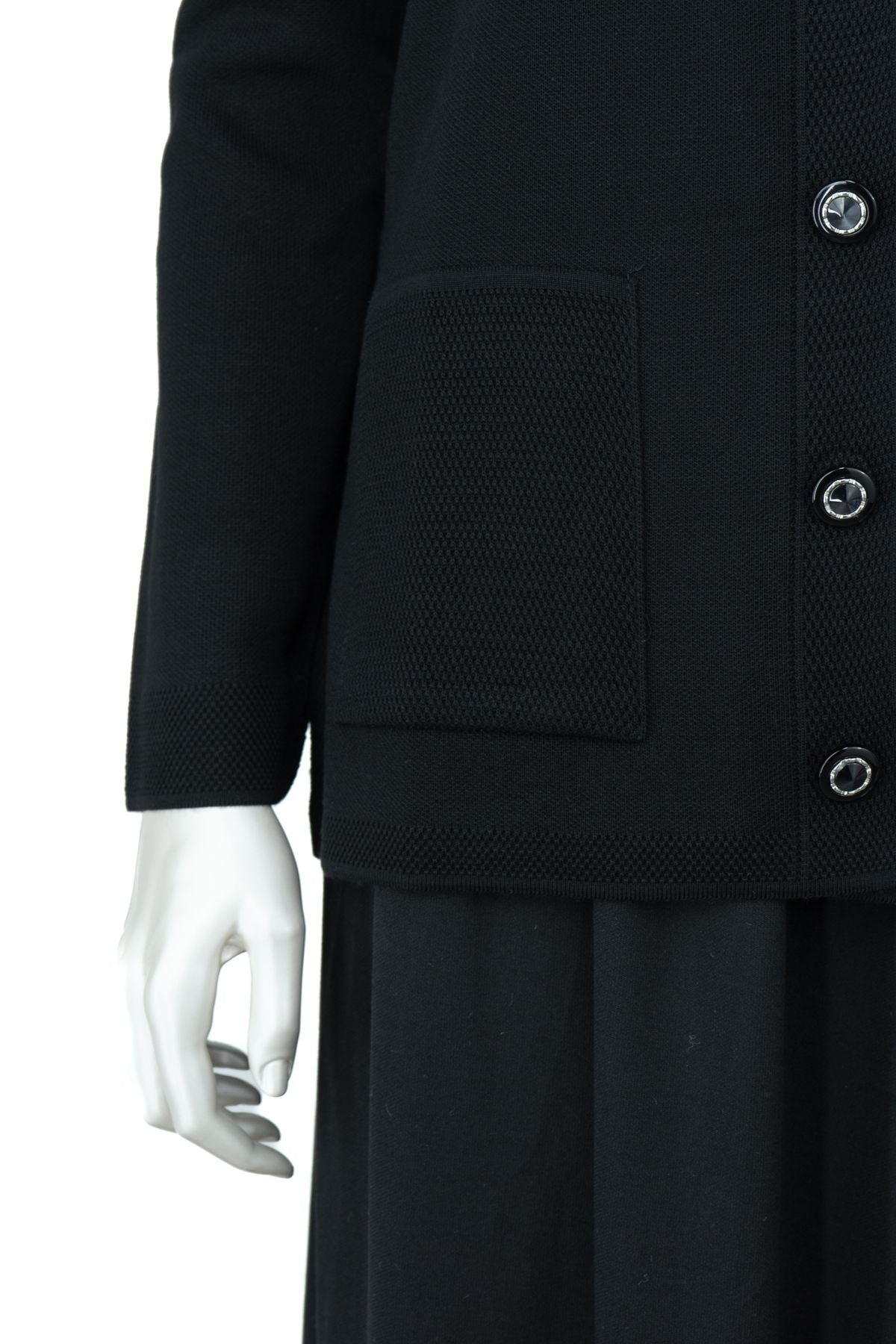 Kadın Kışlık Yünlü Örme Anne Hırka V Yaka Elmas Taşı Motifli Çift Cepli Düğmeli Likralı