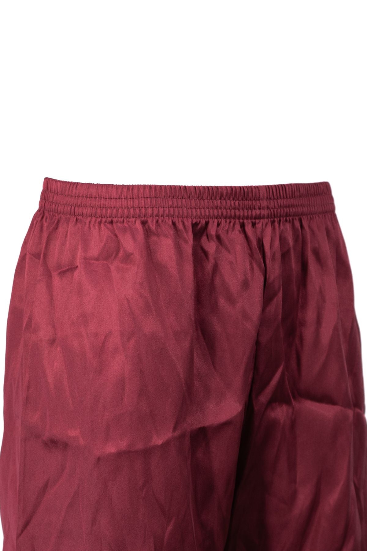 Erkek Saten Kumaş Şort Düz Renk Beli Lastikli Cepsiz Hafif Kumaş