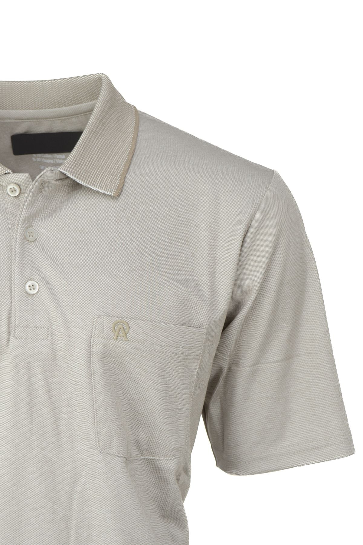 Erkek Pamuklu Merserize Kumaş T-Shirt Düğmeli Polo Yaka Cepli Kısa Kol Şık Desenli Tam Kalıp