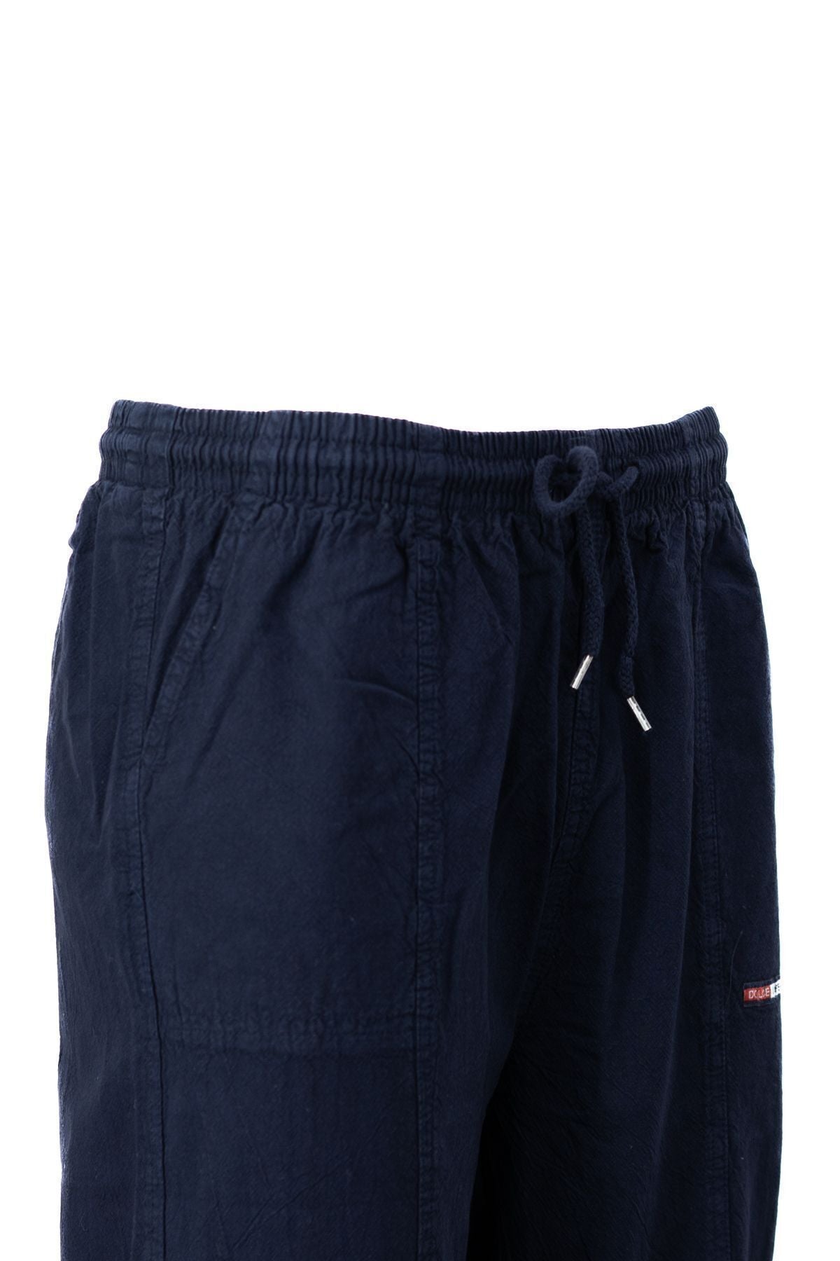 Erkek %100 Saf Pamuk Kumaş Pantolon Düz Paça Yanlardan Cepli Beli Bağcıklı Tam Kalıp