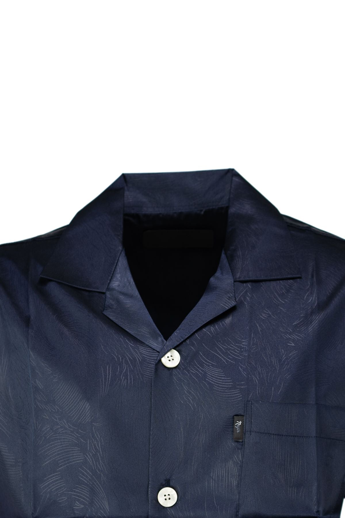 Erkek Klasik Model Saten Gecelik Gömlek Premium ipeksi Saten Kumaş Desenli Cepli Tam Kalıp