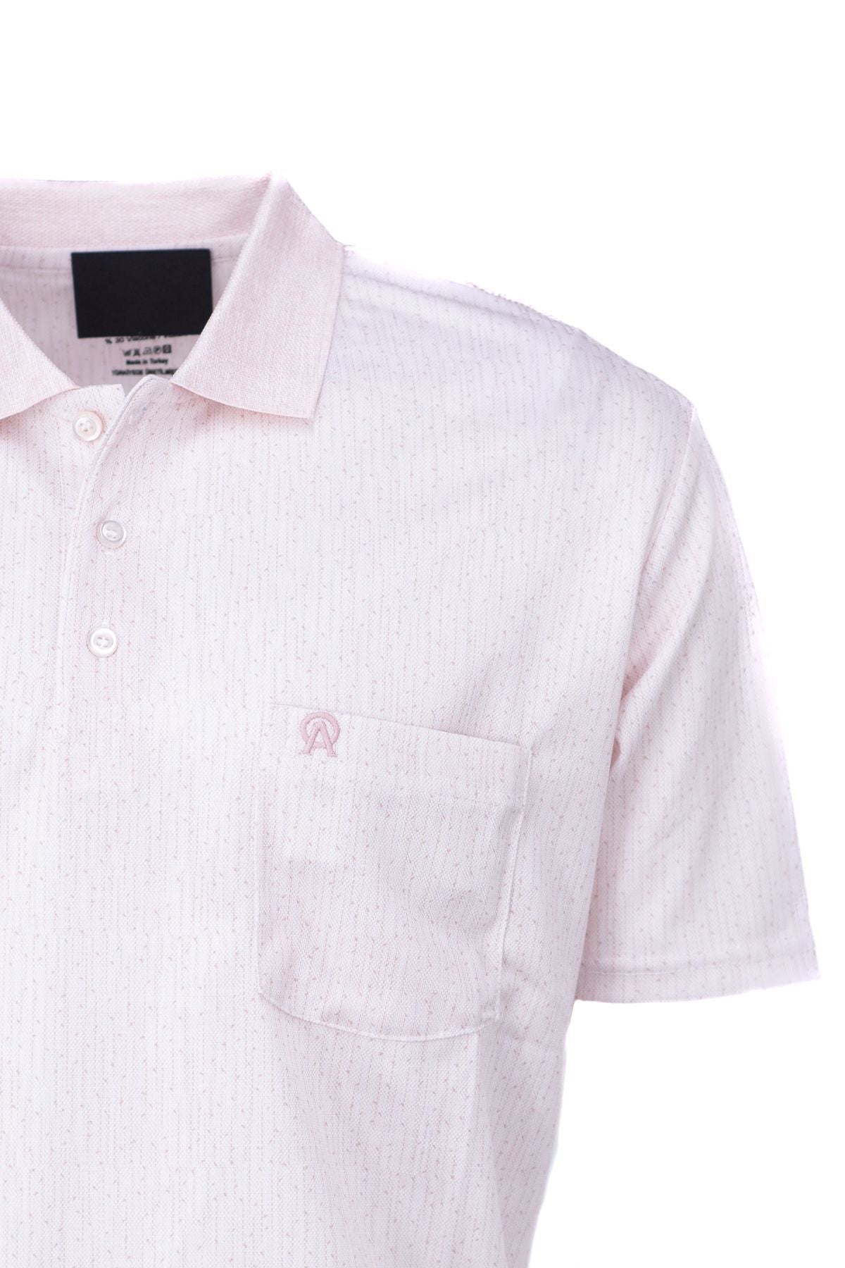 Erkek Pamuklu Merserize Kumaş T-Shirt Polo Yaka Kısa Kollu Nokta Desenli Tam Kalıp